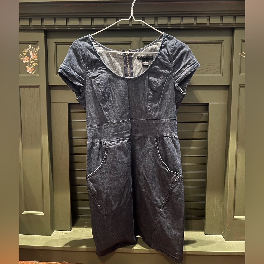 Calvin Klein Jeans denim dress short sleeves Navy Dress
